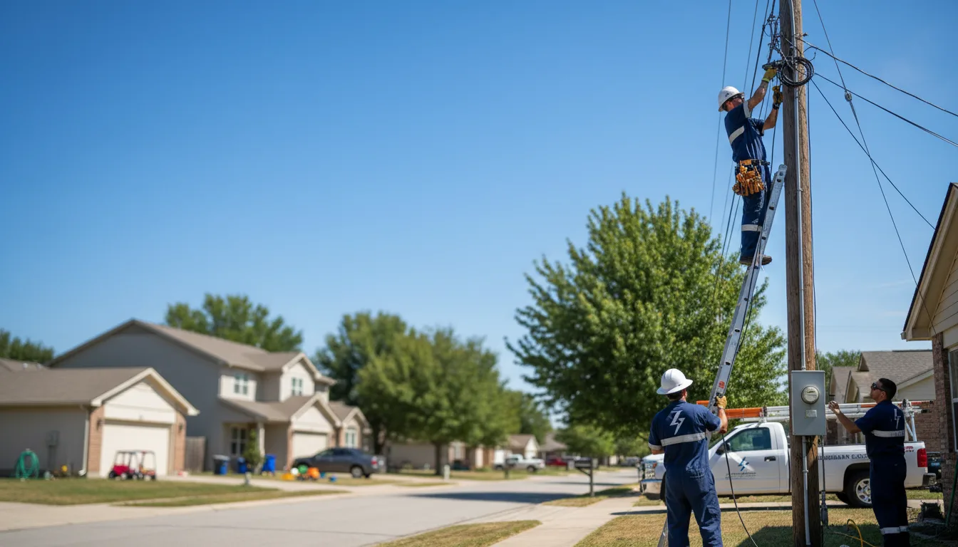 Residential electrician providing installation services in Shamrock, TX